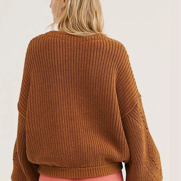 Free People All Day Long Sweater Sahara Size XL - Picture 2 of 8